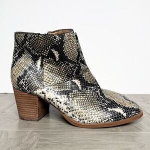 Madewell Snake Skin Print Leather Bootie 6 1/2